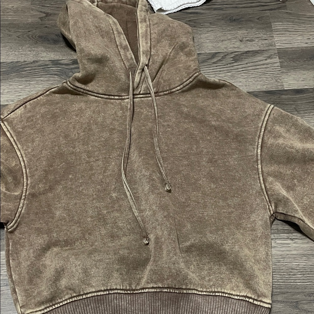 Zenana Outfitters Brown Fleece-Lined Hoodie